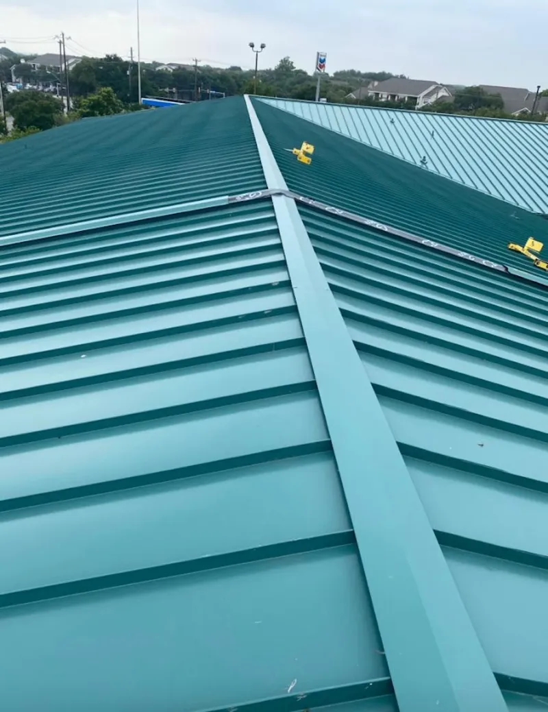 Green commercial metal roof ridge and valley for Metal Roof Repair in Lenoir